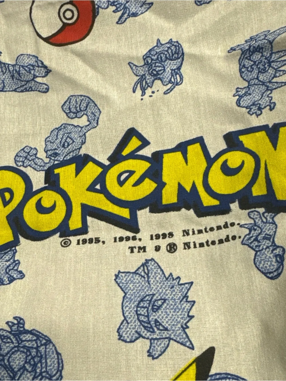 Vtg Nintendo 1998 Pokemon Pikachu Springs 2 Twin Size Fitted Bed Sheets 38x76 in